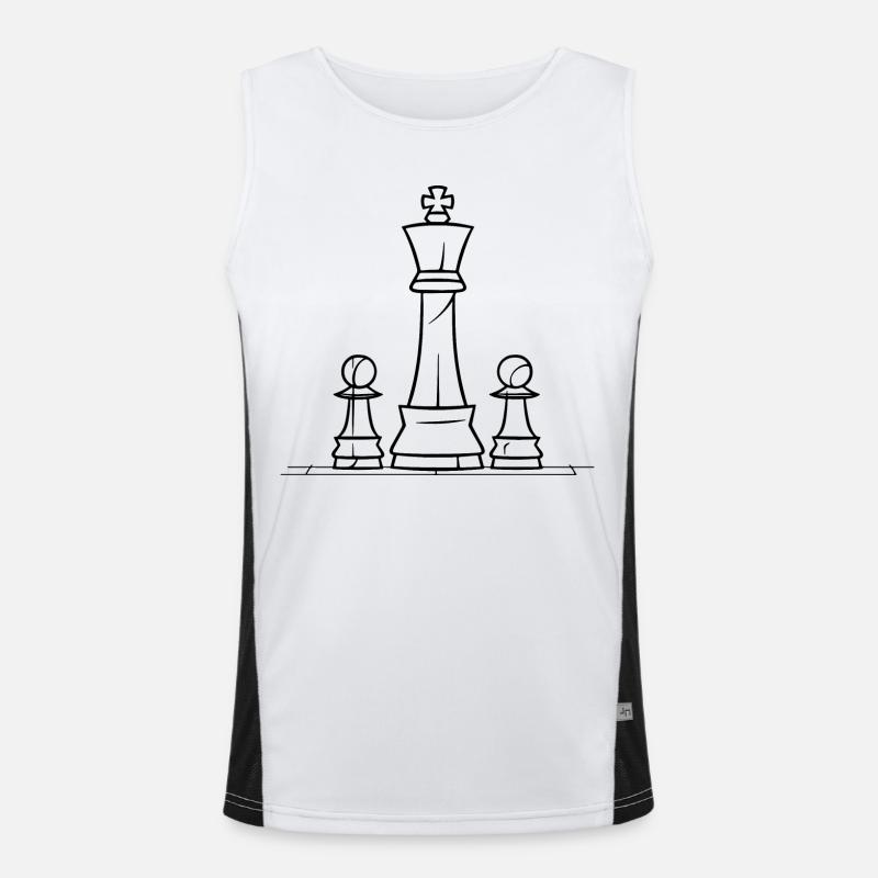 Chess Pieces Sketch Men's Functional Contrast Tank Top 
