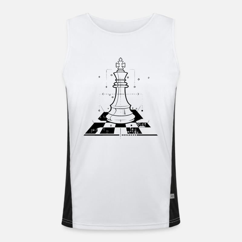Chess Pieces Drawing Men's Functional Contrast Tank Top 