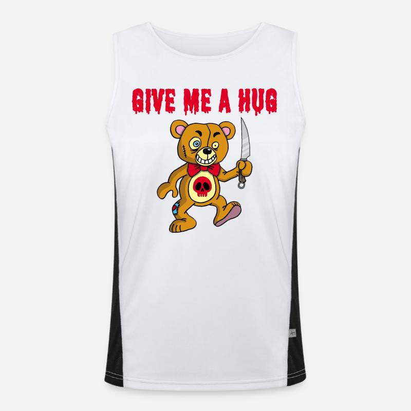 Psychopathischer Teddybär Funktionelles Kontrast-Tank Top für Männer 