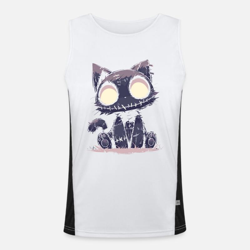 Goth Cat Doll Katze Gothic Puppe Kawaii Geschenk Funktionelles Kontrast-Tank Top für Männer 