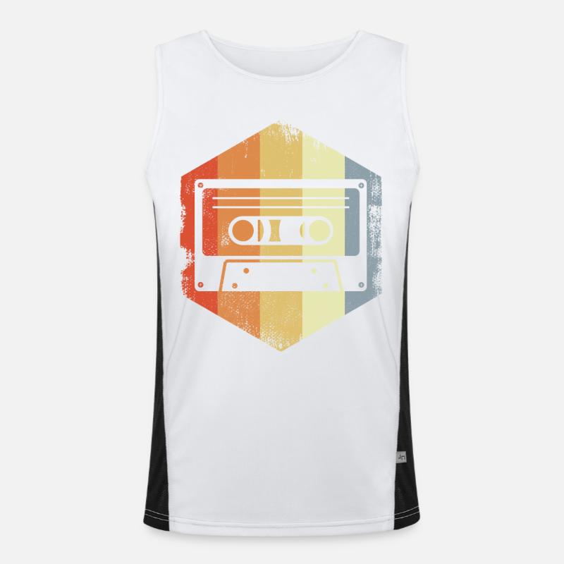 Retro 80er Kassette Funktionelles Kontrast-Tank Top für Männer 