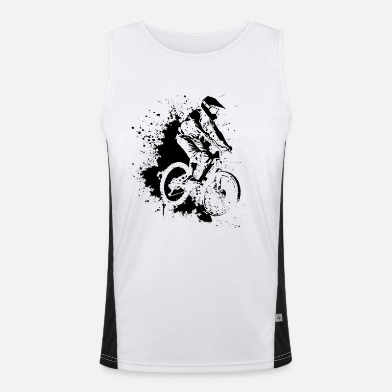 Mountain Biking Drawing Men's Functional Contrast Tank Top 