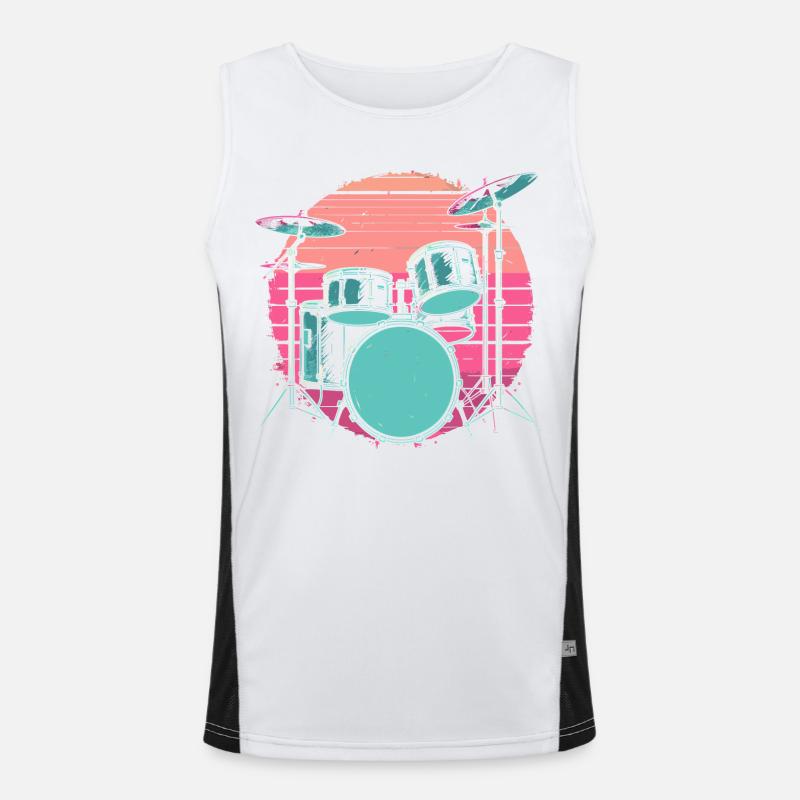 Drums Synthwave Men's Functional Contrast Tank Top 