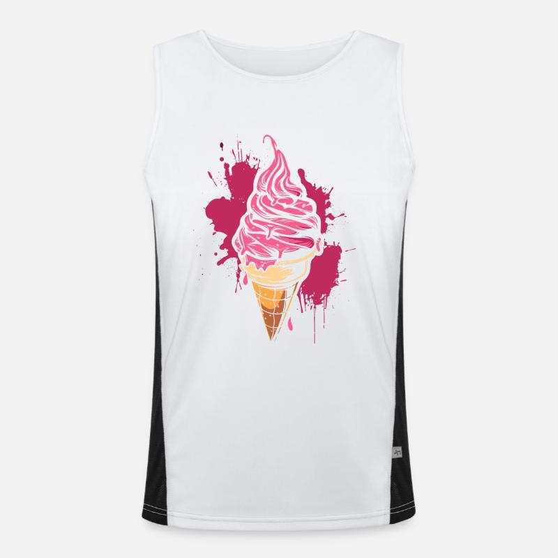 Softeis Farbkleckse - Men's Functional Contrast Tank Top  - white/black