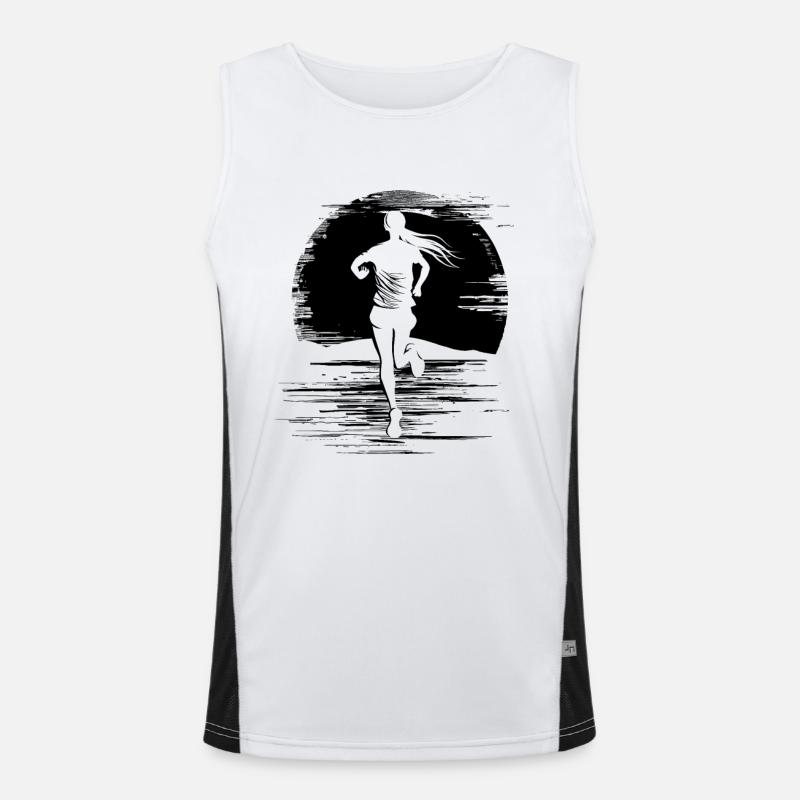 Runner - Men's Functional Contrast Tank Top  - white/black