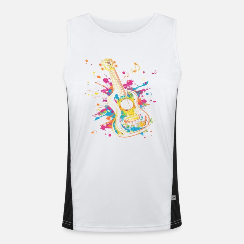 Ukulele Street Art Men's Functional Contrast Tank Top 