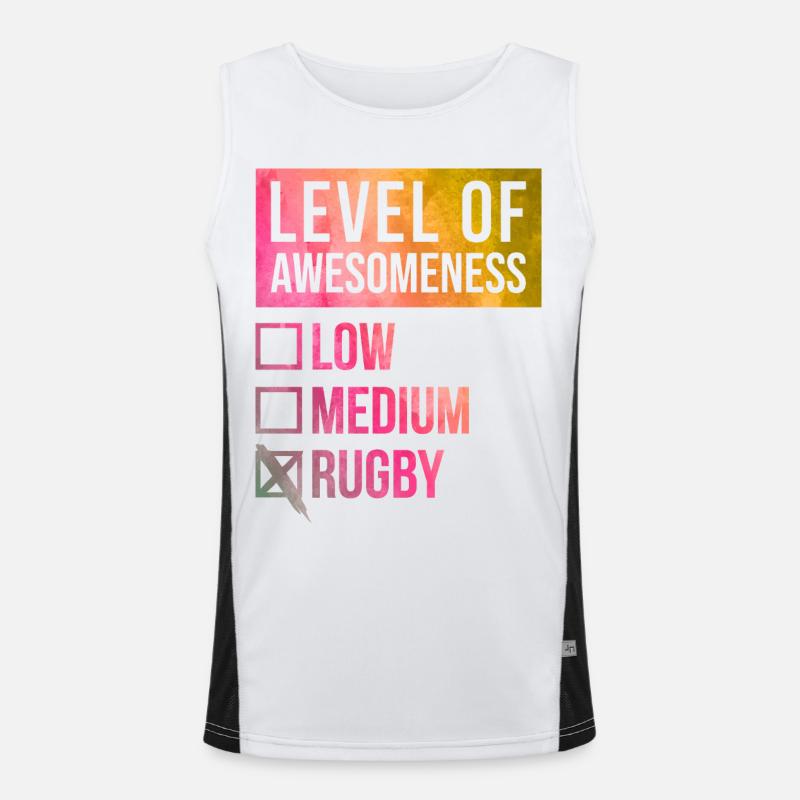 Rugby - Men's Functional Contrast Tank Top  - white/black