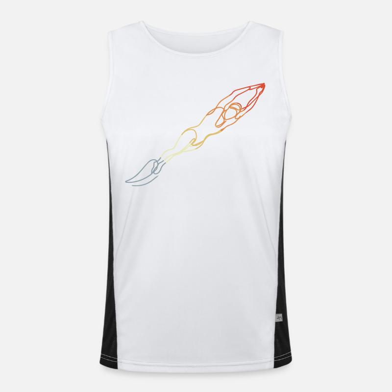 Schwimmen Retro Stil Funktionelles Kontrast-Tank Top für Männer 