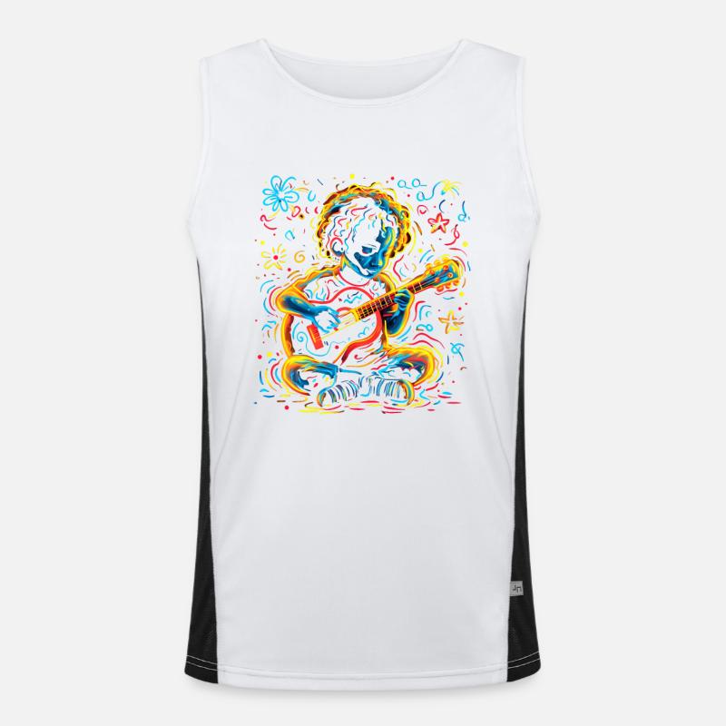 Small Ukulele Player Men's Functional Contrast Tank Top 