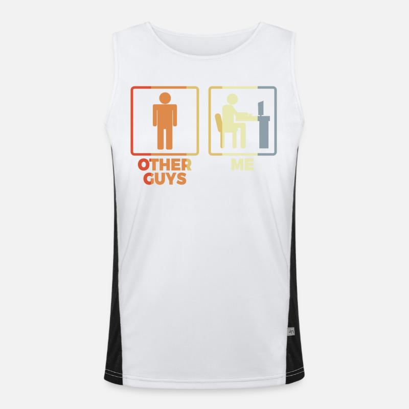 Programmierer Strichmännchen Funktionelles Kontrast-Tank Top für Männer 