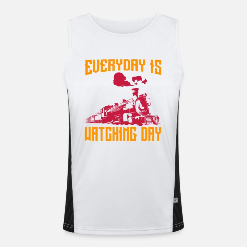 Train Spotter Funktionelles Kontrast-Tank Top für Männer 