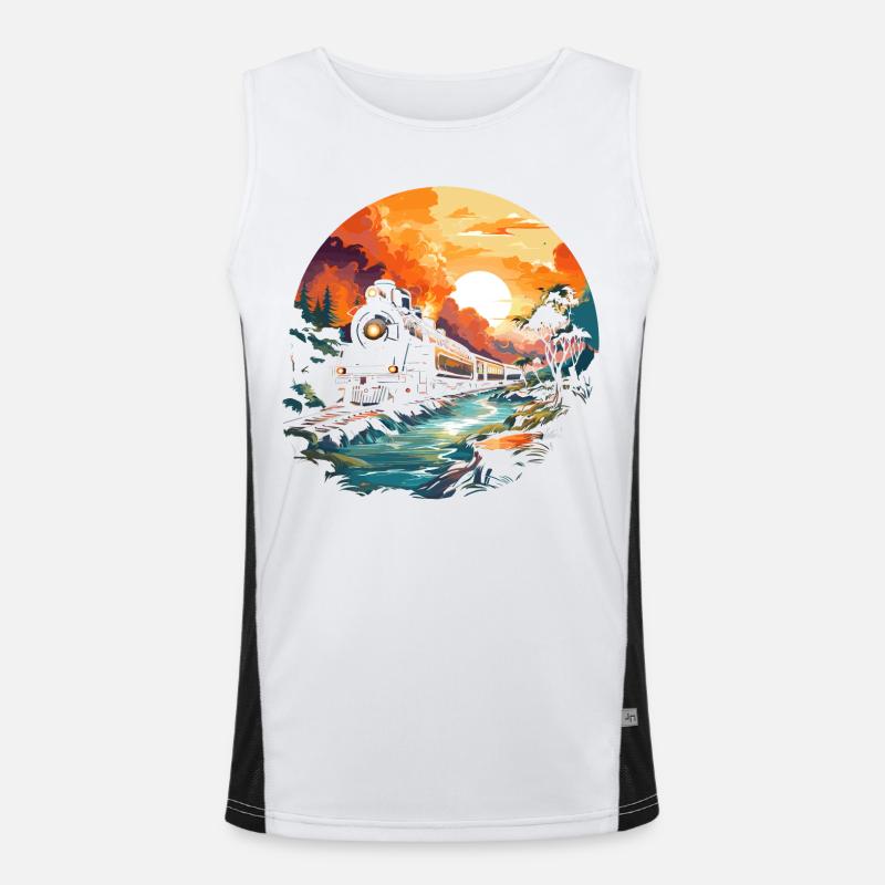 Railway Portrait Men's Functional Contrast Tank Top 