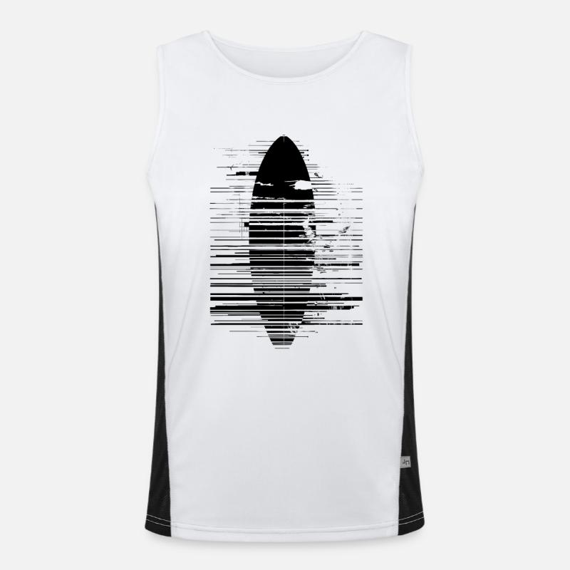 Surfboard Drawing Men's Functional Contrast Tank Top 
