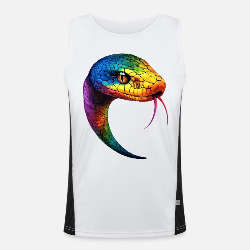 Schlange Python Kobra Mamba Klapperschlange Snake Funktionelles Kontrast-Tank Top für Männer 