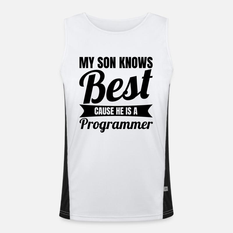 Programmer Son - Men's Functional Contrast Tank Top  - white/black