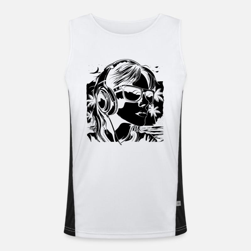 Gaming Girl Sketch Men's Functional Contrast Tank Top 