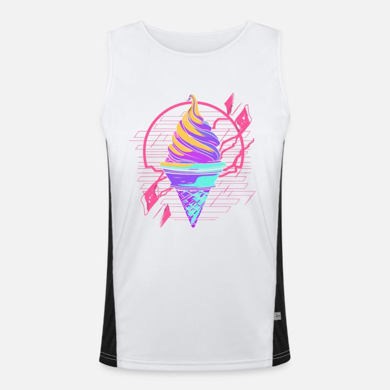 Cornet de crème glacée Synthwave Débardeur respirant contrasté Homme 