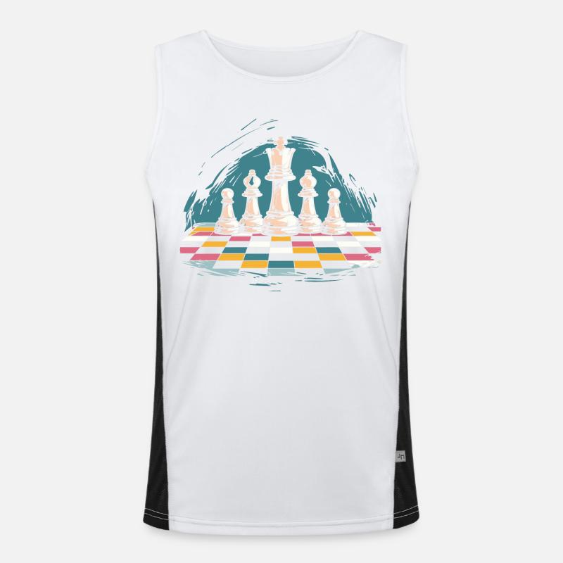 Chess Graphics Men's Functional Contrast Tank Top 