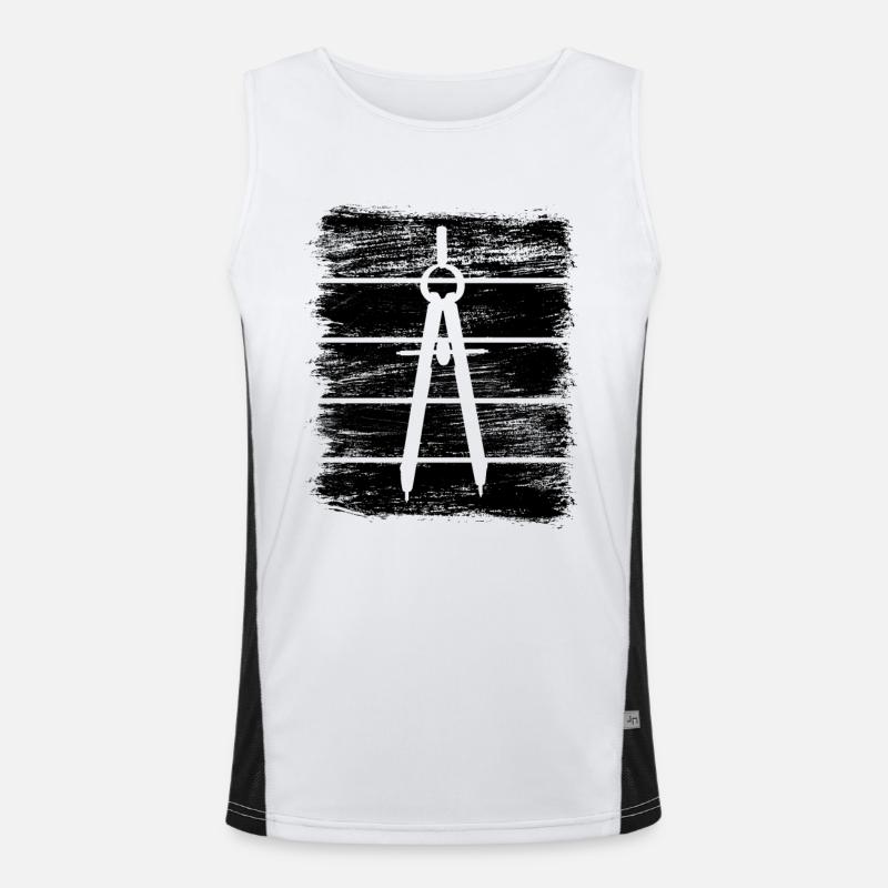 Architecture Compass - Men's Functional Contrast Tank Top  - white/black