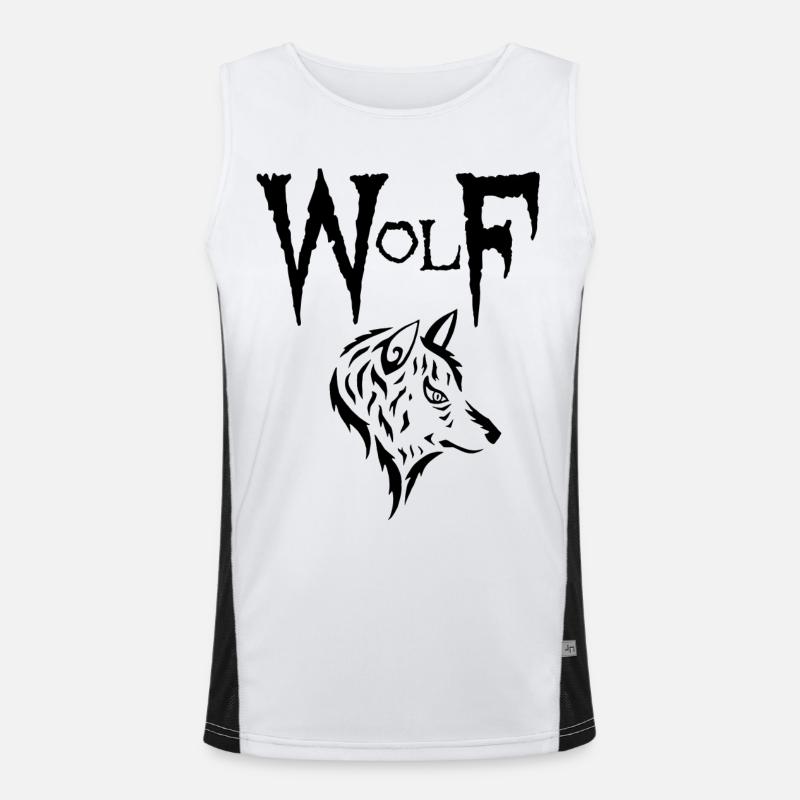Schwarzer Wolf Funktionelles Kontrast-Tank Top für Männer 
