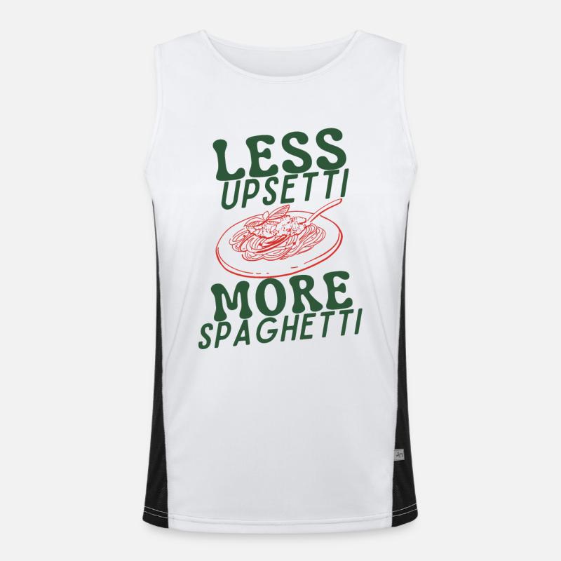 Moins d’Upsetti Plus de Spaghetti Débardeur respirant contrasté Homme 
