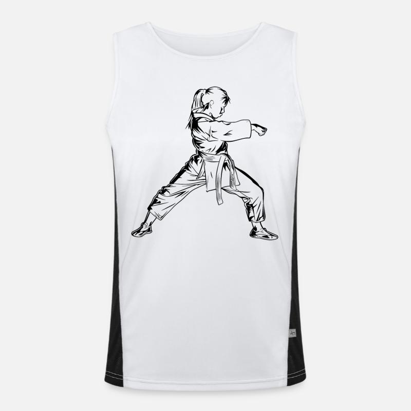 Karate Mädchen Funktionelles Kontrast-Tank Top für Männer 