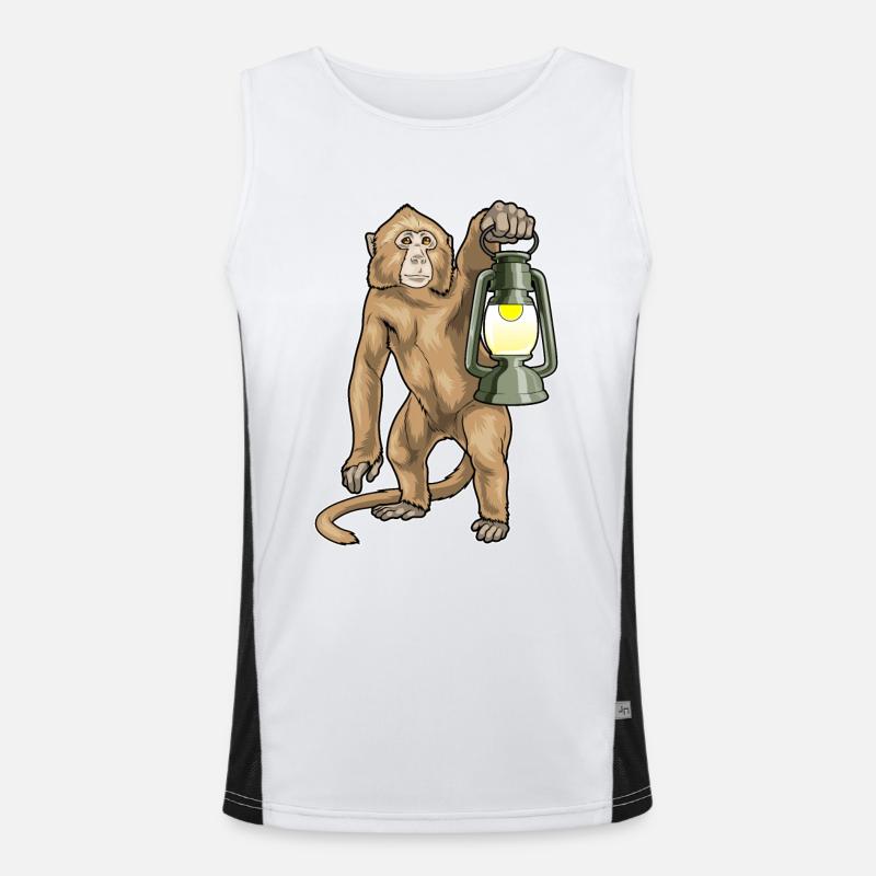 Affe Laterne Funktionelles Kontrast-Tank Top für Männer 