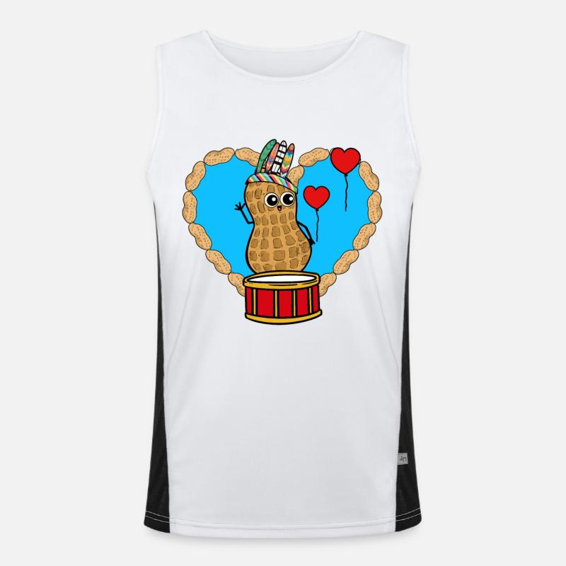Erdnuss Hippie Schamane Trommler Herz Kinder Funktionelles Kontrast-Tank Top für Männer 