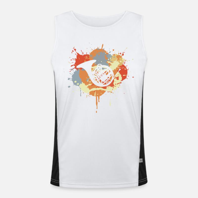 Horn Drawing Men's Functional Contrast Tank Top 