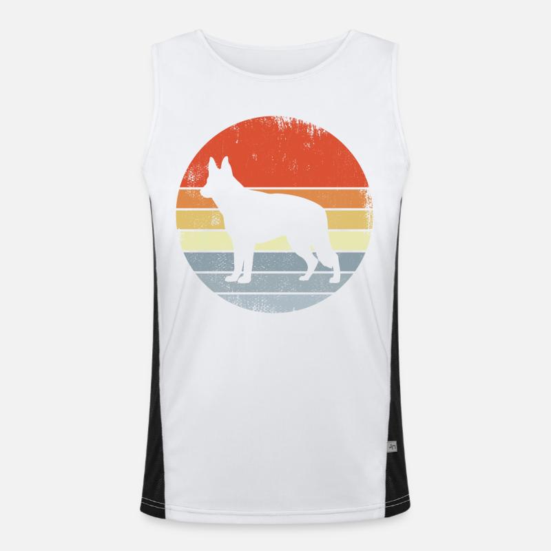 Vintage Schäferhund Funktionelles Kontrast-Tank Top für Männer 