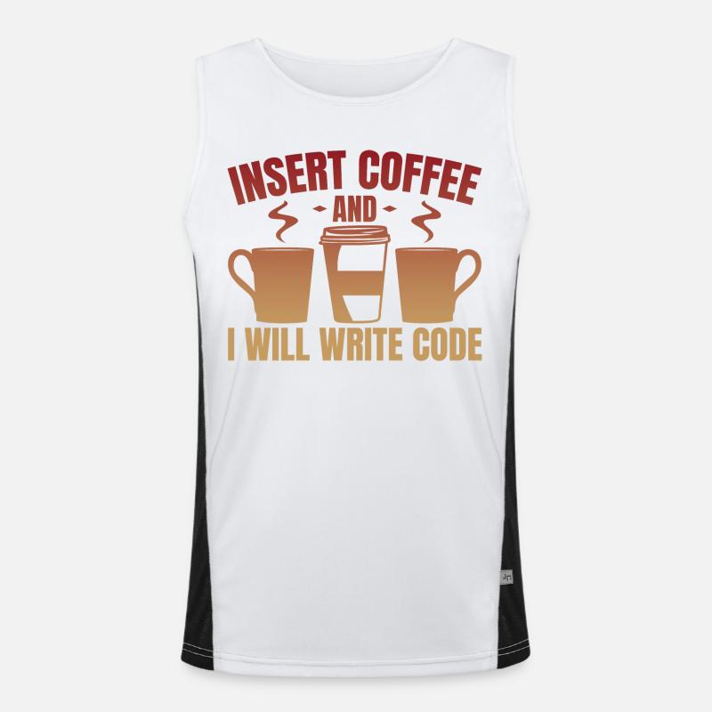 Throw in coffee and write code Men's Functional Contrast Tank Top 
