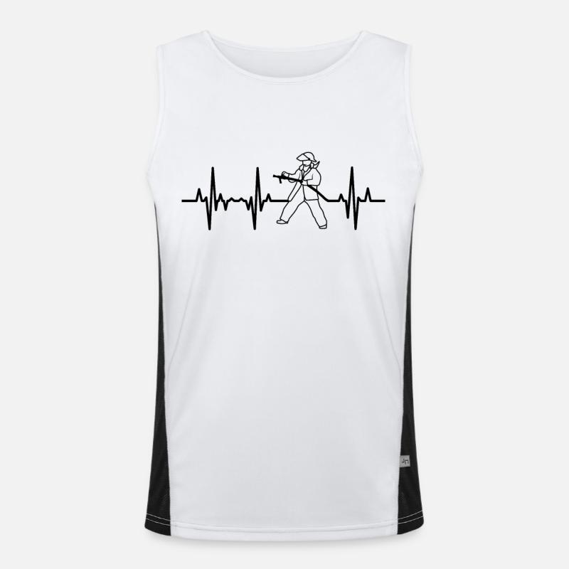 Firefighter Heart Palpitations - Men's Functional Contrast Tank Top  - white/black
