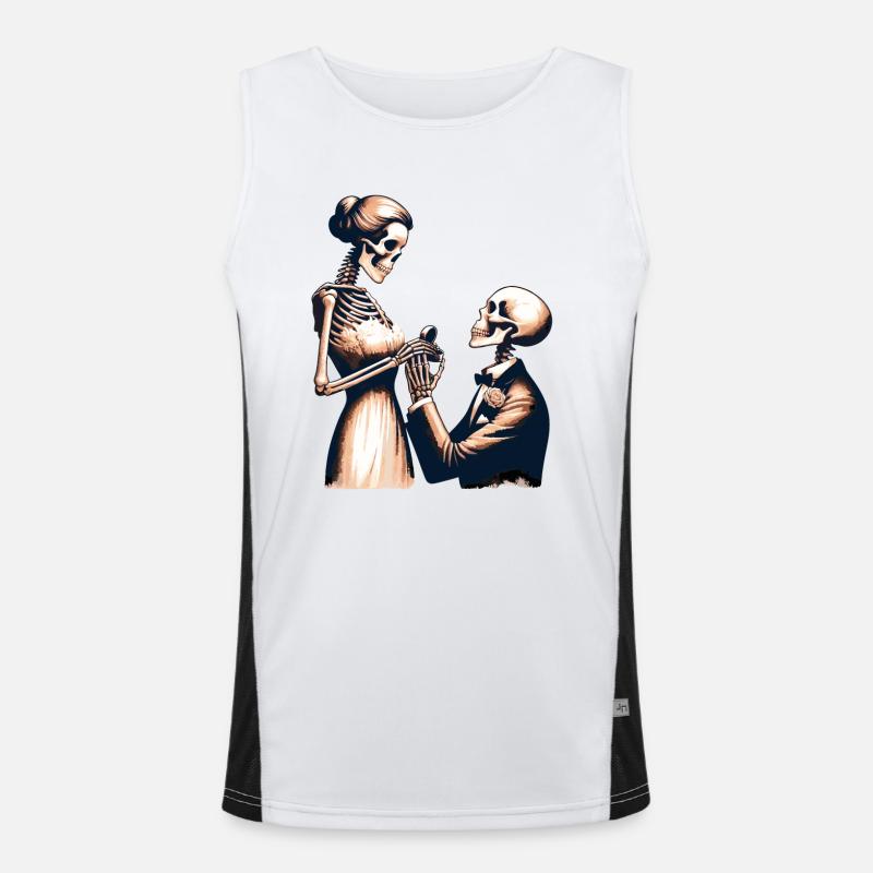 Wedding Skeleton Parody Design Men's Functional Contrast Tank Top 