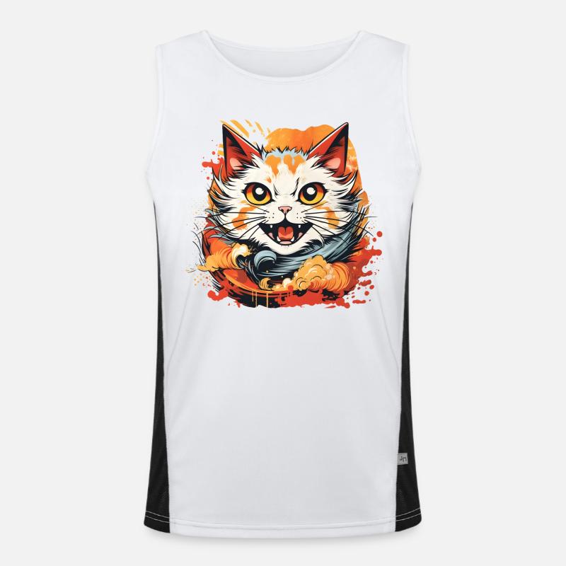 Style d’anime de chat Débardeur respirant contrasté Homme 