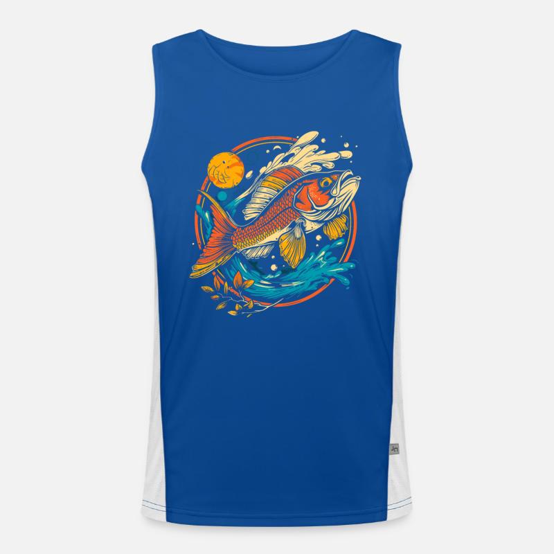 Fisch Illustration Funktionelles Kontrast-Tank Top für Männer 