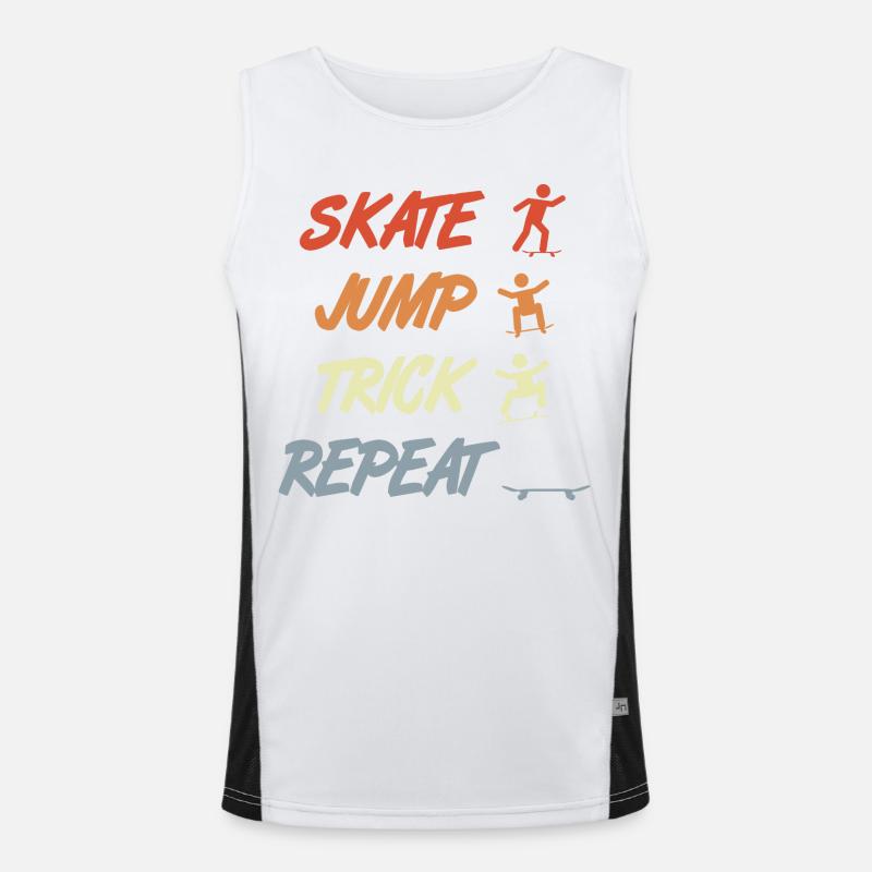 Skating, jumping, tricking, repeating Men's Functional Contrast Tank Top 