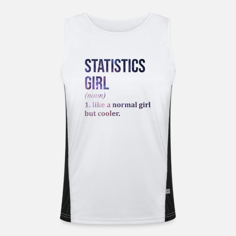 Statistics Statistics Statistics - Men's Functional Contrast Tank Top  - white/black