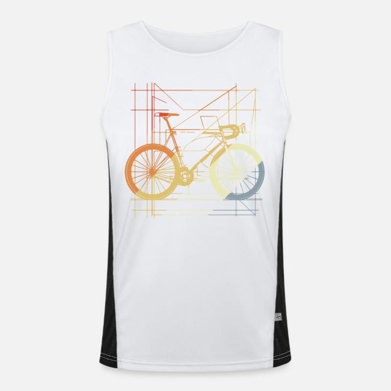 Dessin de vélo rétro Débardeur respirant contrasté Homme 