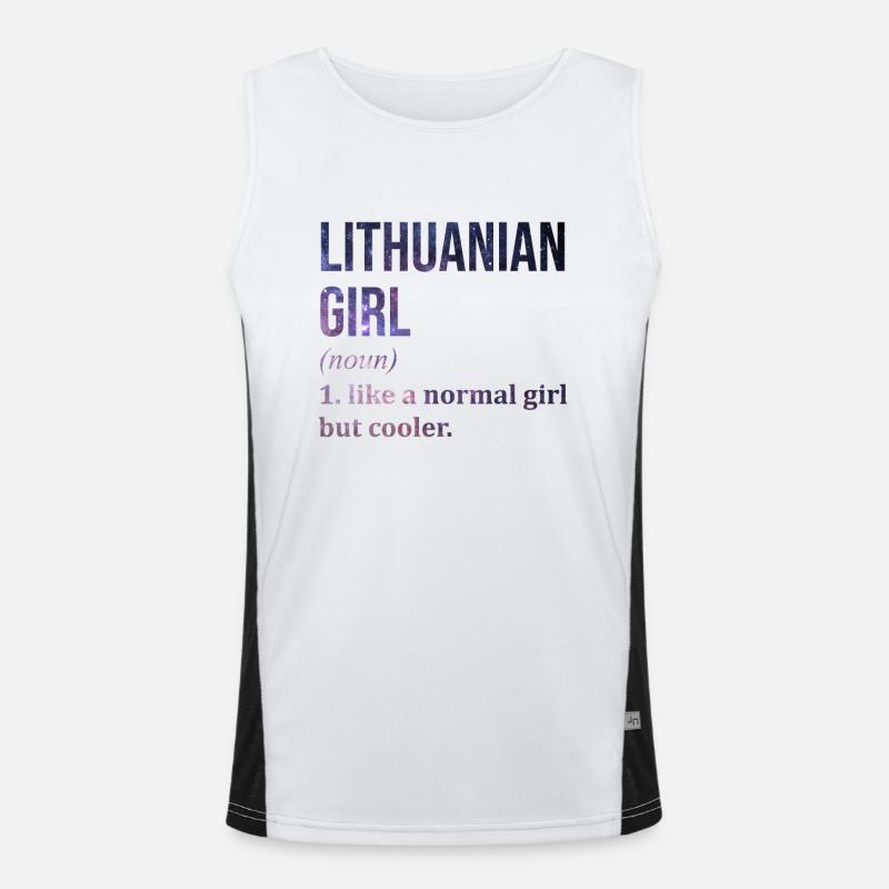 Litauen Funktionelles Kontrast-Tank Top für Männer 