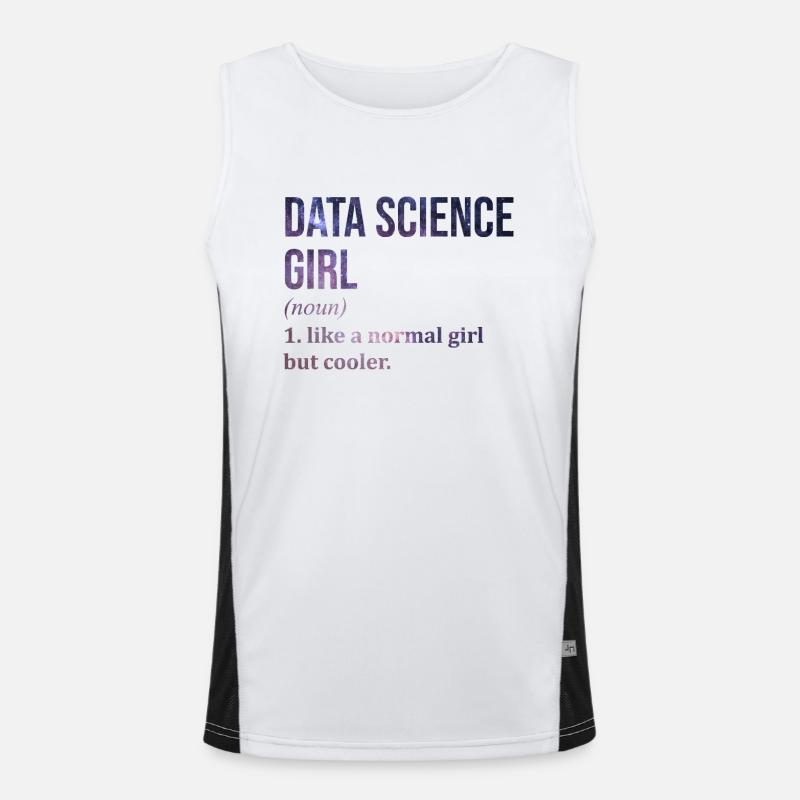 Data Science - Men's Functional Contrast Tank Top  - white/black