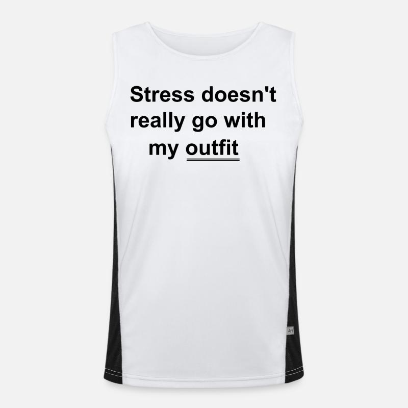 Trend Statement - Men's Functional Contrast Tank Top  - white/black