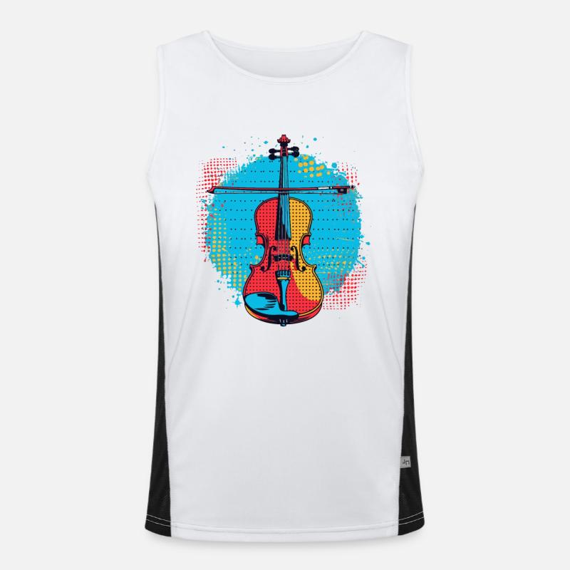 Dessin de violon Débardeur respirant contrasté Homme 