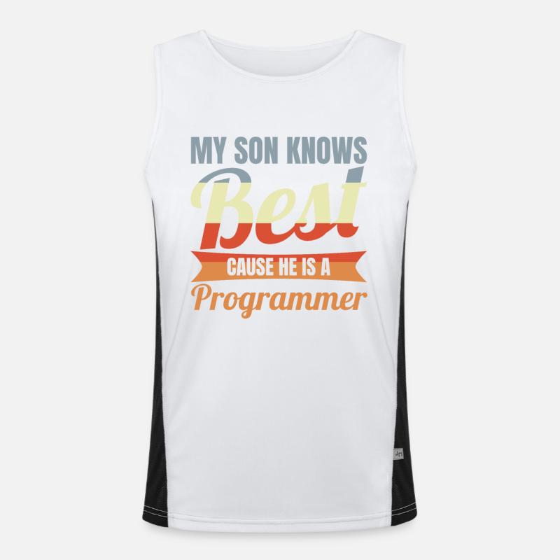My Son Knows Best He Is A Programmer Men's Functional Contrast Tank Top 