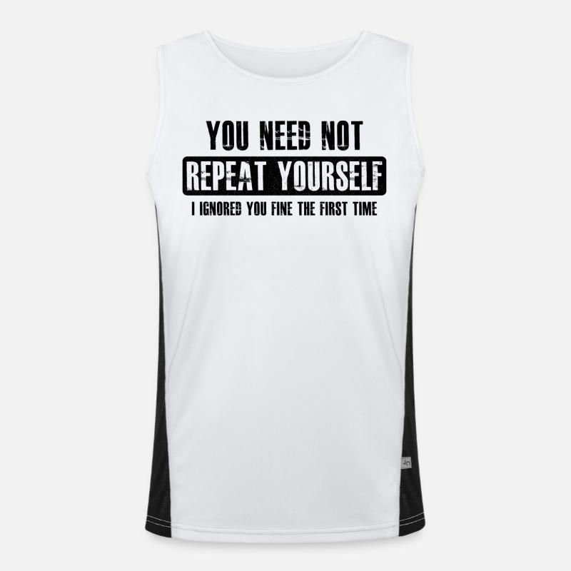 you need not repeat yourself - Men's Functional Contrast Tank Top - white/black