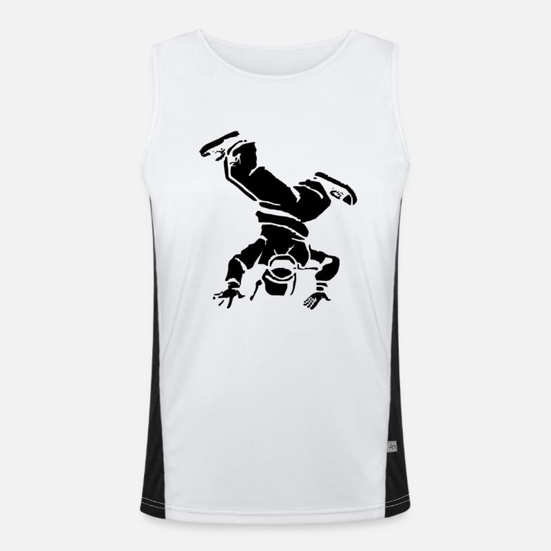 Breakdancer Zeichnung Funktionelles Kontrast-Tank Top für Männer 