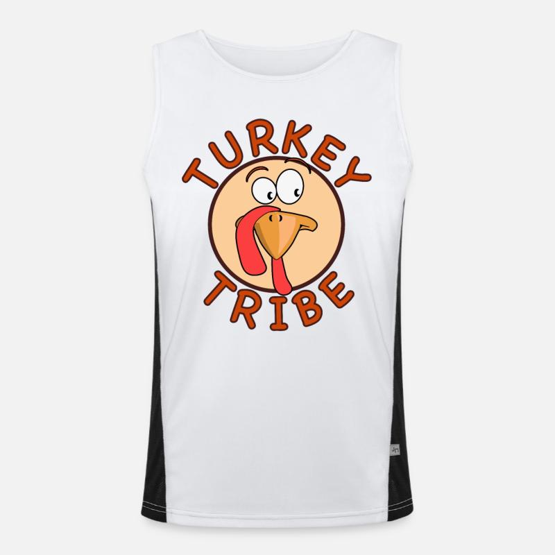 Turkey Tribe – Fun Thanksgiving Men's Functional Contrast Tank Top 