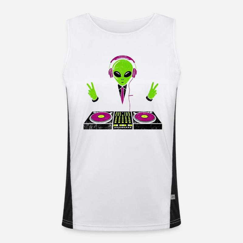 Funky Alien DJ – Peace and Beats Design Débardeur respirant contrasté Homme 