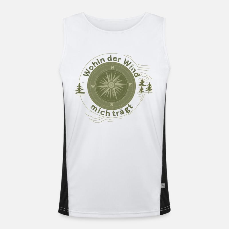 Wohin der Wind mich trägt – Kompass Design Funktionelles Kontrast-Tank Top für Männer 