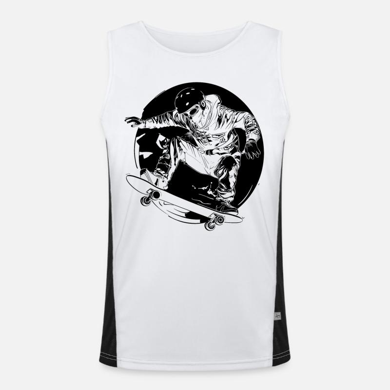 Skateboarder Comic-Stil Funktionelles Kontrast-Tank Top für Männer 