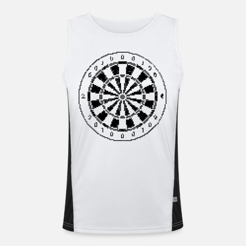 Dartboard Pixel Graphic Men's Functional Contrast Tank Top 